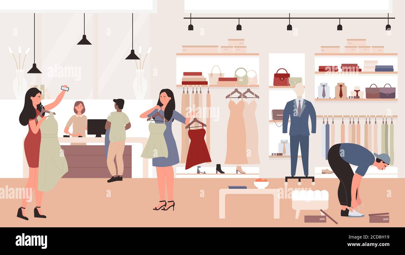 Shopper browsing collections